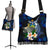 Solomon Islands Polynesian Boho Handbag - Turtle With Plumeria Flowers One Style One Size Blue - Polynesian Pride