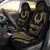 Pohnpei Micronesian Custom Personalised Car Seat Covers - Gold Tribal Wave Universal Fit Gold - Polynesian Pride