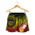 Polynesian Hawaii Custom Personalised Women's Shorts - Humpback Whale with Tropical Flowers (Yellow) - Polynesian Pride