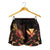 Hawaii Polynesian Women's Shorts - Turtle With Blooming Hibiscus Gold - Polynesian Pride