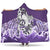 Maori Manaia The Blue Sea Hooded Blanket, Purple Hooded Blanket White - Polynesian Pride