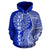 Tahiti Polynesian Custom Zip up Hoodie Coconut Blue - Polynesian Pride