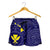 Hawaii Women's Shorts - Hawaii Kanaka Maoli And Map ( Blue) - Polynesian Pride