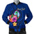 Guam Polynesian Custom Personalised Men's Bomber Jacket - Floral With Seal Blue - Polynesian Pride