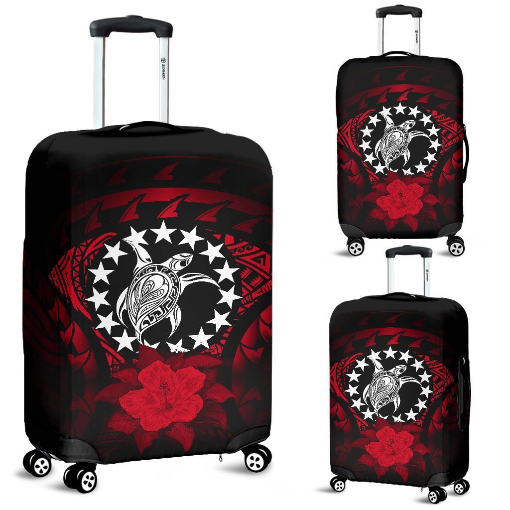 Cook Islands Luggage Covers - Red Hibiscus Red - Polynesian Pride