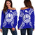 French Polynesia Polynesian Shoulder Sweater Map Blue Blue - Polynesian Pride