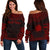 Nauru Polynesian Chief Custom Personalised Women's Off Shoulder Sweater - Red Version Red - Polynesian Pride