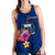 Samoa Polynesian Women's Racerback Tank - Floral With Seal Blue - Polynesian Pride