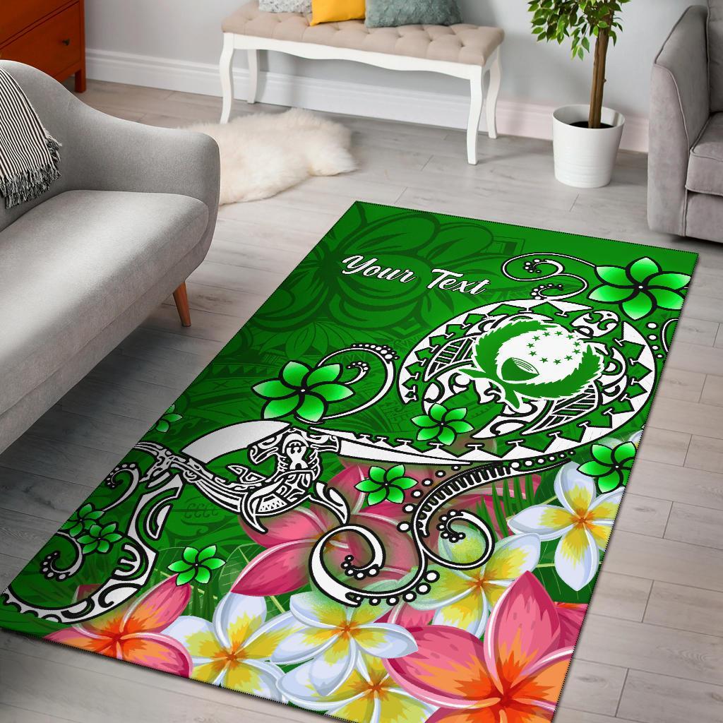 Pohnpei Custom Personalised Area Rug - Turtle Plumeria (Green) Green - Polynesian Pride