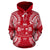 Fiji Polynesian ll Over Hoodie Map Red White - Polynesian Pride