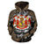 Polynesian Royal Coat of Arms Kanaka Map Hawaii Custom Zip Hoodie Gold - Polynesian Pride