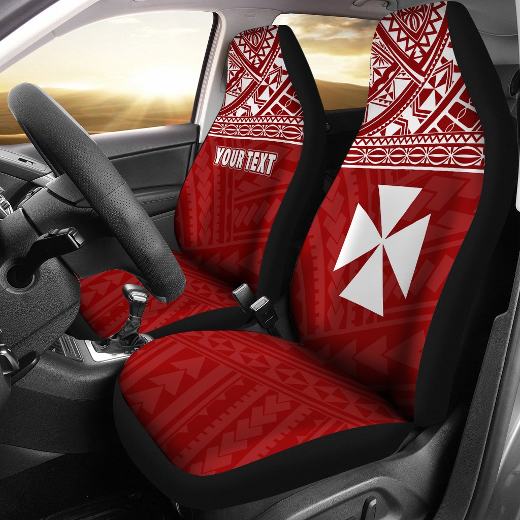 Wallis and Futuna Polynesian Custom Personalised Car Seat Covers - Wallis and Futuna Coat Of Arms Polynesian Tattoo Red Universal Fit Red - Polynesian Pride