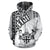 Fiji Tapa Zip up Hoodie Coat of Arms Wave Style - Polynesian Pride