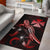 Wallis and Futuna Polynesian Area Rugs - Turtle With Blooming Hibiscus Red Red - Polynesian Pride