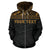 Tonga Polynesian All Over Custom Zip up Hoodie Yellow Horizontal Style - Polynesian Pride