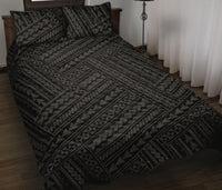 Hawaii Quilt Bed Set Polynesia Nation AH Black - Polynesian Pride