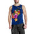 Tonga Polynesian Men's Tank Top - Floral With Seal Blue - Polynesian Pride