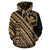 Hawaii Kanaka Polynesian Zip up Hoodie Poly Style Golden - Polynesian Pride