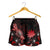 Nauru Polynesian Women's Shorts - Turtle With Blooming Hibiscus Red - Polynesian Pride