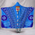 Fiji Drua Hooded Blanket Tapa Hooded Blanket Blue - Polynesian Pride