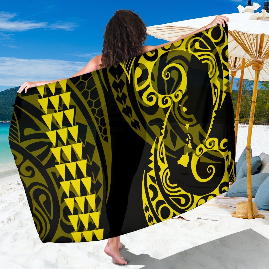 Hawaii Kakau Yellow Polynesian Sarong Sarong - 1 44*66 Inch Yellow - Polynesian Pride