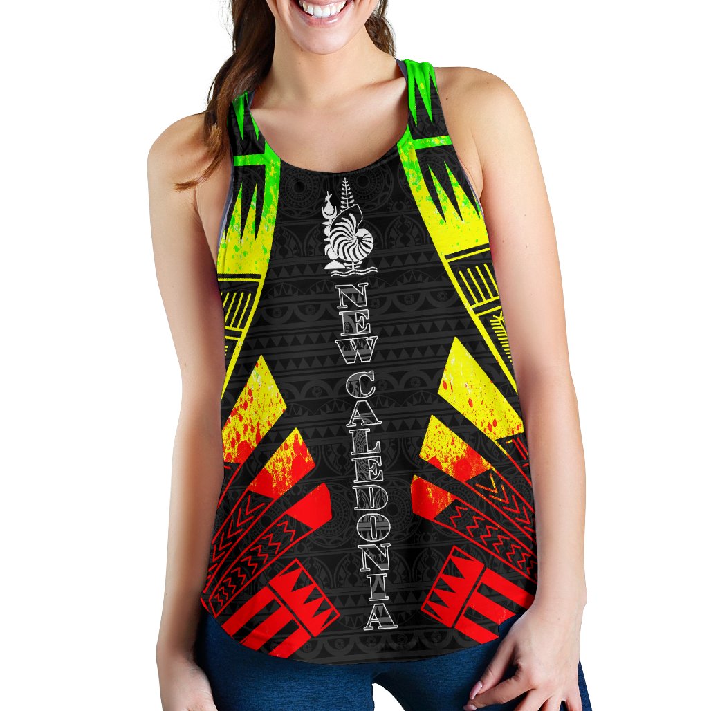 New Caledonia Women Racerback Tank - Polynesian Tattoo Reggae Art - Polynesian Pride