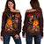 American Samoa Polynesian Off Shoulder Sweater - Legend of American Samoa (Red) - Polynesian Pride