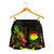 CNMI Polynesian Women's Shorts - Turtle With Blooming Hibiscus Reggae - Polynesian Pride