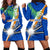 Marshall Islands Rugby Women Hoodie Dress Coconut Leaves Blue - Polynesian Pride