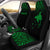 Papua New Guinea Custom Personalised Car Seat Covers - Papua New Guinea FLag Polynesian Tattoo Fog Green Universal Fit Green - Polynesian Pride