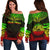 American Samoa Polynesian Chief Custom Personalised Women's Off Shoulder Sweater - Reggae Version Art - Polynesian Pride