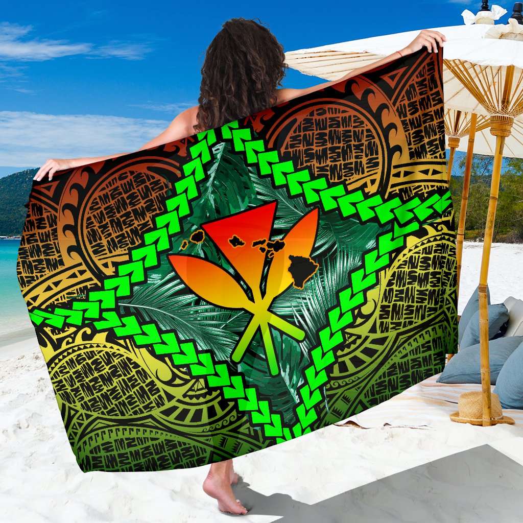 Hawaii Kanaka Kakau Tropical Polynesian Sarong Sarong One Size Reggae - Polynesian Pride