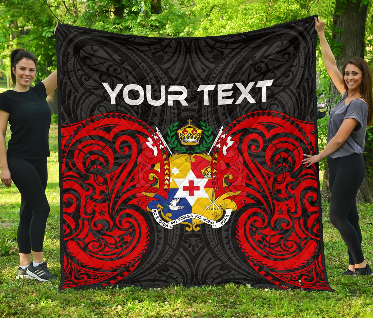 Tonga Polynesian Custom Personalised Premium Quilt - Tongan Spirit Red - Polynesian Pride