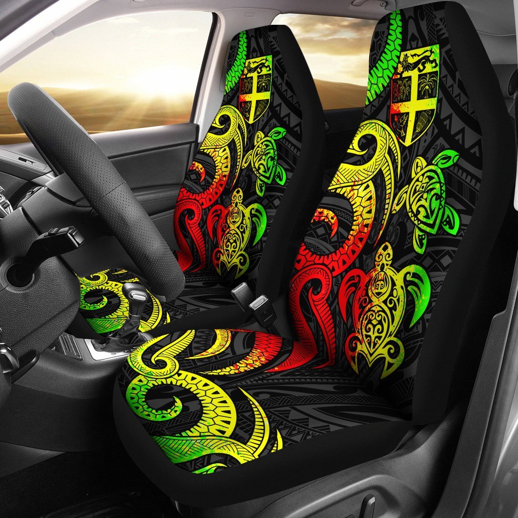 Fiji Polynesian Car Seat Covers - Reggae Tentacle Turtle Universal Fit Reggae - Polynesian Pride