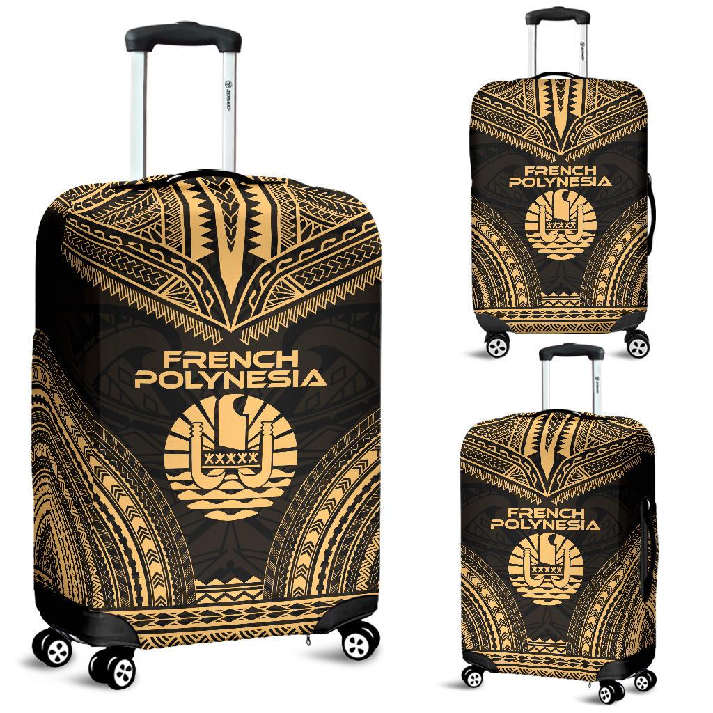 French Polynesia Polynesian Chief Luggage Cover - Gold Version Gold - Polynesian Pride