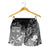 Fiji Custom Personalised Women's Shorts - Humpback Whale with Tropical Flowers (White) Women White - Polynesian Pride