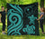 Chuuk Micronesian Premium Quilt - Turquoise Tentacle Turtle Turquoise - Polynesian Pride