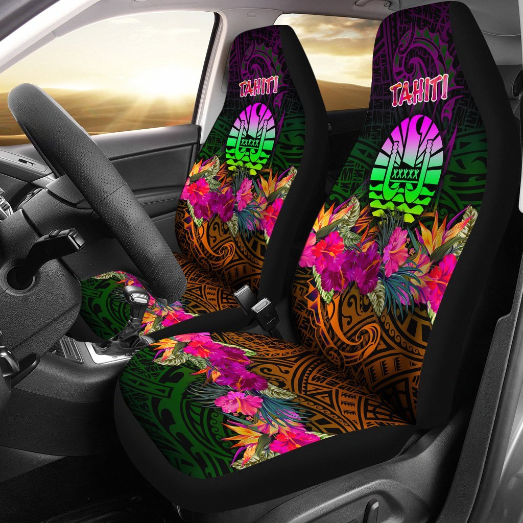 Tahiti Car Seat Covers - Summer Hibiscus Universal Fit Reggae - Polynesian Pride