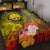 Federated States of Micronesia Quilt Bed Set - Humpback Whale with Tropical Flowers (Yellow) Yellow - Polynesian Pride