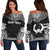 Pohnpei Polynesian Chief Custom Personalised Women's Off Shoulder Sweater - Black Version Black - Polynesian Pride