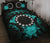 Cook Islands Polynesian Quilt Bed Set Hibiscus Turquoise Black - Polynesian Pride