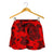 Polynesian Turtle Palm And Sea Pebbles Red Women's Short - Polynesian Pride