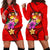 Tonga Polynesian Women's Hoodie Dress - Floral With Seal Red Red - Polynesian Pride