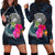 American Samoa Polynesian Women's Hoodie Dress - Tropical Flower Blue - Polynesian Pride