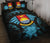 Kiribati Polynesian Quilt Bed Set Hibiscus Blue Black - Polynesian Pride