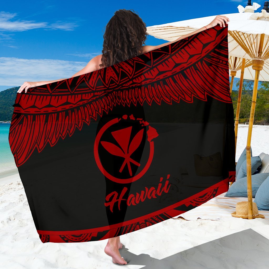 Hawaii Polynesian Sarong - Hawaii Pride Red Version One Style One Size Red - Polynesian Pride