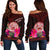 American Samoa Women's Off Shoulder Sweater - Coat Of Arm With Polynesian Patterns - Polynesian Pride