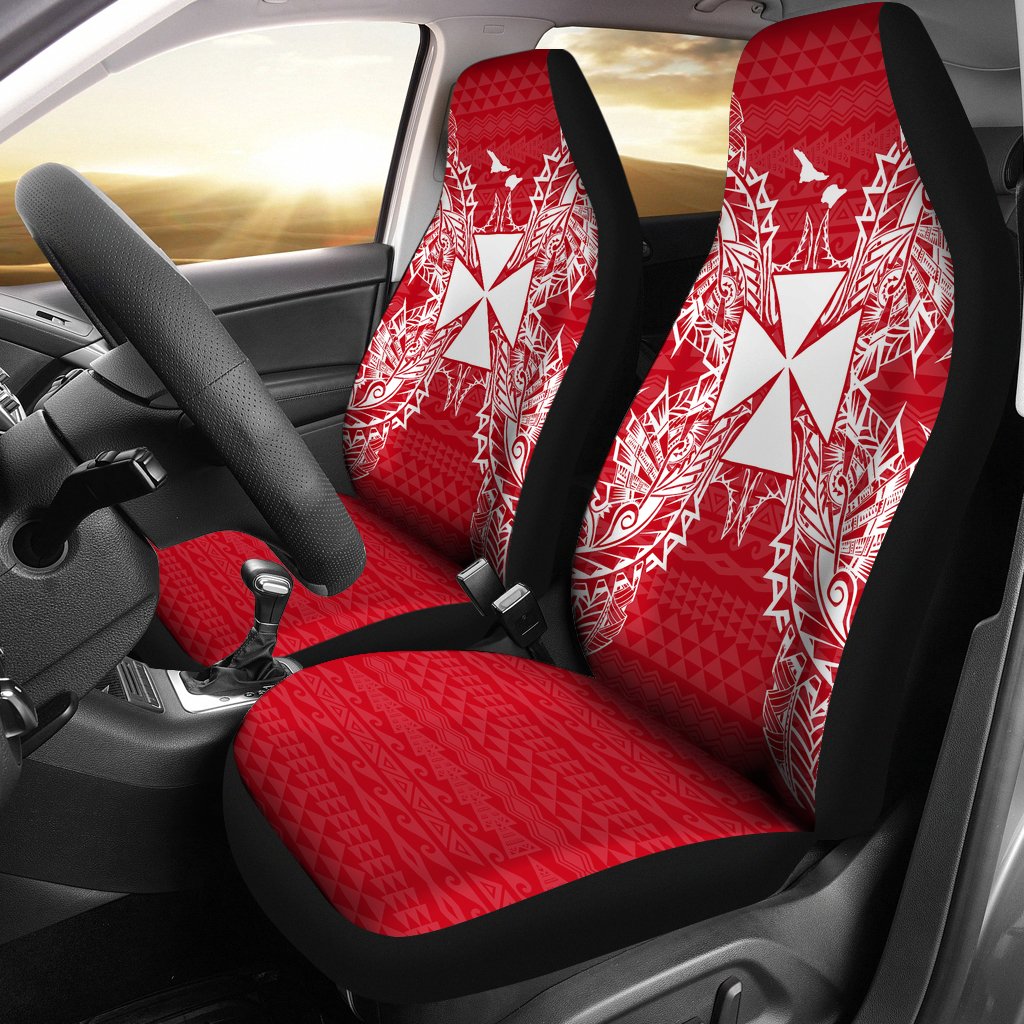 Wallis And Futuna Car Seat Cover - Wallis And Futuna Coat Of Arms Map Red White Universal Fit Red - Polynesian Pride