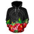 Palau Polynesian Zip Hoodie Black Hibiscus - Polynesian Pride