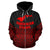 American Samoa Polynesian Zip up Hoodie Red Black Pride Map and Seal - Polynesian Pride